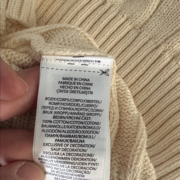 Polo by Ralph Lauren Cream Cable Knit Sweater - Picture 4 of 4